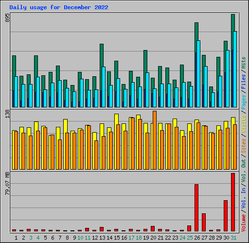 Daily usage for December 2022
