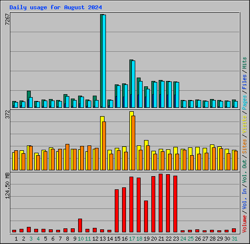 Daily usage for August 2024