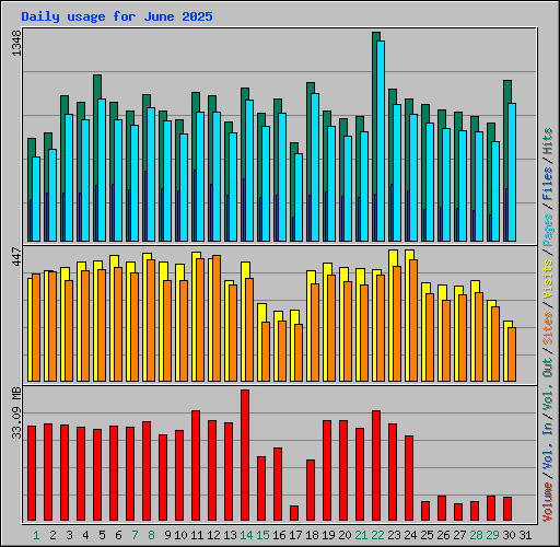 Daily usage for June 2025