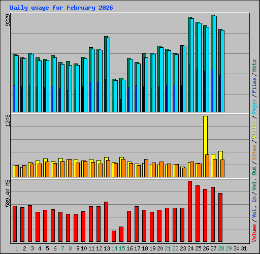 Daily usage for February 2026