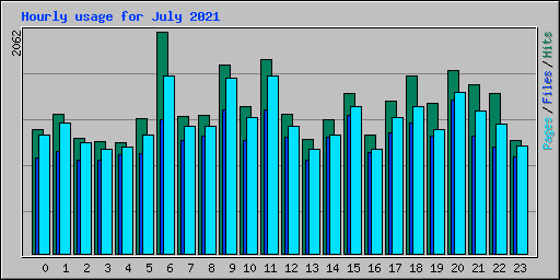 Hourly usage for July 2021