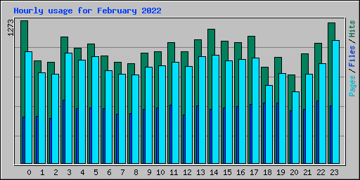 Hourly usage for February 2022