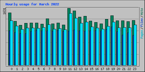 Hourly usage for March 2022