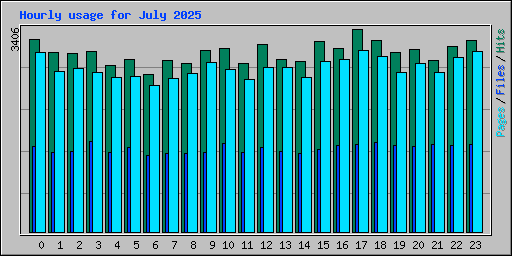 Hourly usage for July 2025