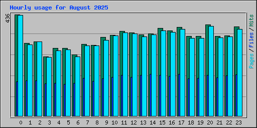 Hourly usage for August 2025
