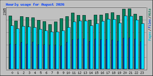 Hourly usage for August 2026