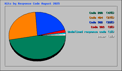 Hits by Response Code August 2025