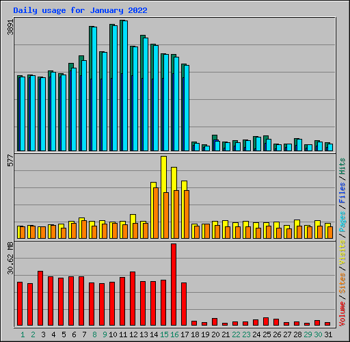 Daily usage for January 2022