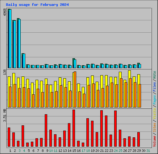 Daily usage for February 2024
