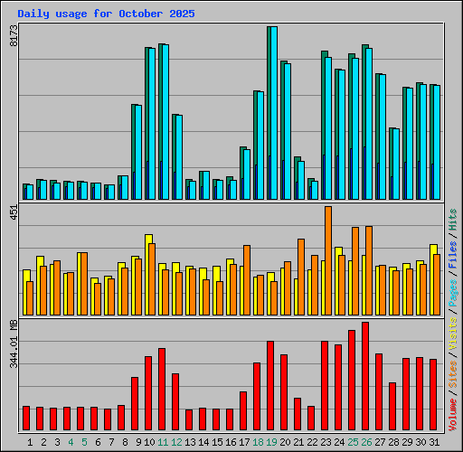 Daily usage for October 2025