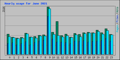 Hourly usage for June 2021