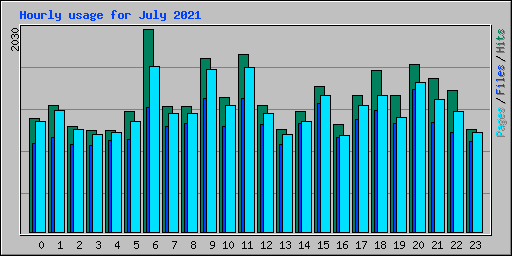 Hourly usage for July 2021