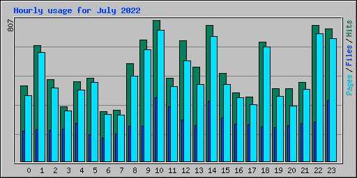 Hourly usage for July 2022