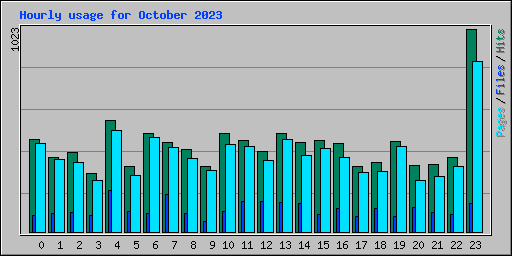 Hourly usage for October 2023