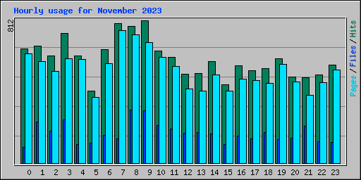 Hourly usage for November 2023