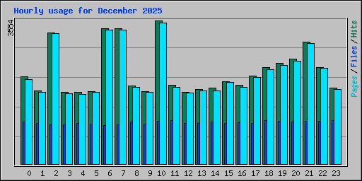 Hourly usage for December 2025