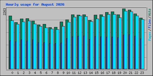 Hourly usage for August 2026