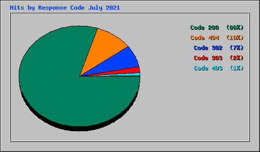 Hits by Response Code July 2021