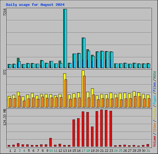 Daily usage for August 2024